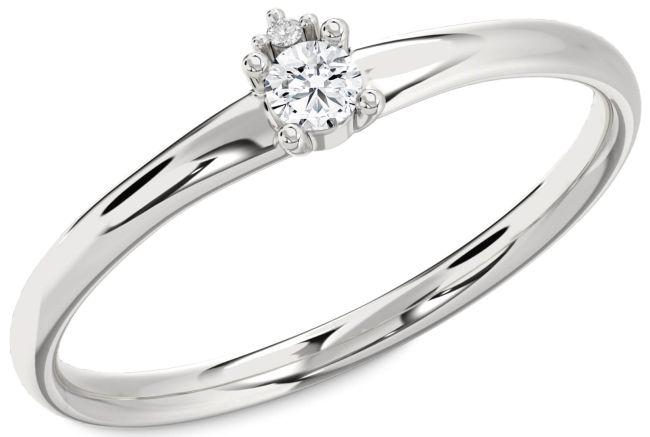 Diamond Platinum Round Promise Ring