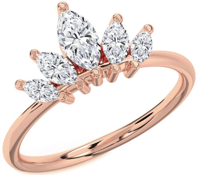 Diamond Rose Gold Crown Ring