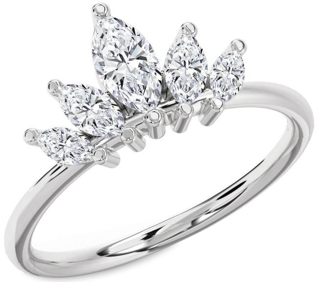 Lab Diamond Platinum Crown Ring