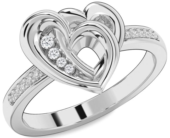 Diamond White Gold Heart Ring