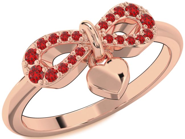 Ruby Rose Gold Silver Infinity Heart Lock Ring