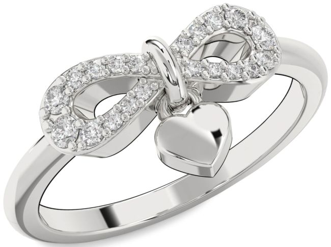 Moissanite Platinum Infinity Heart Lock Ring