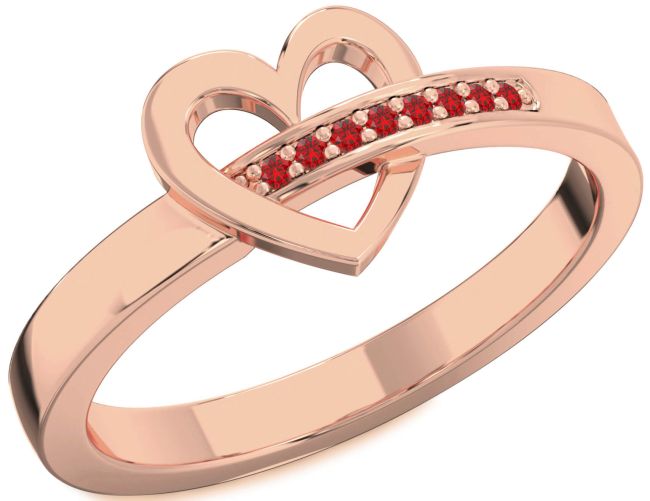 Ruby Rose Gold Silver Heart Ring