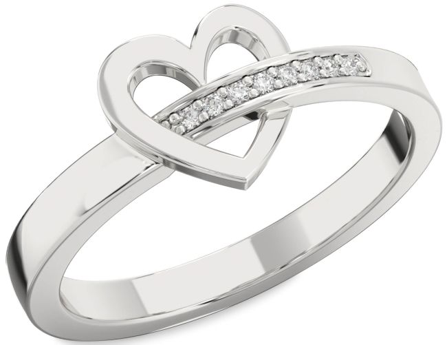 Diamond Platinum Heart Ring