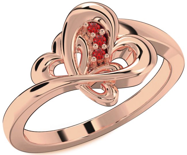 Ruby Rose Gold Silver Heart Ring