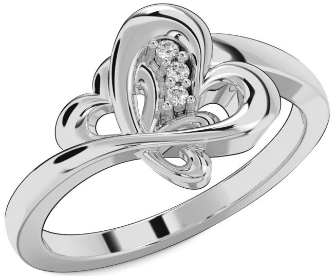 Diamond Platinum Heart Ring