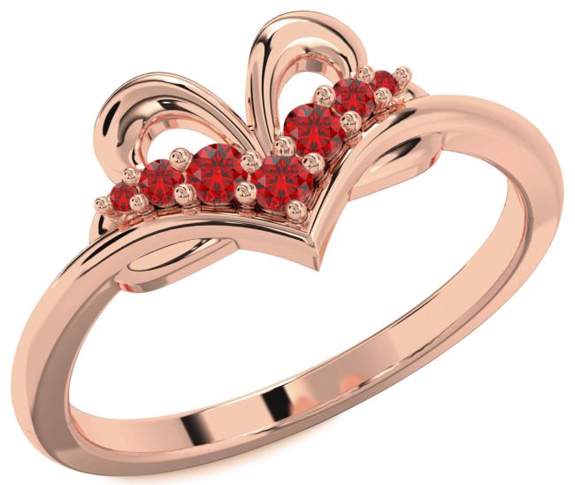 Ruby Rose Gold Heart Promise Ring