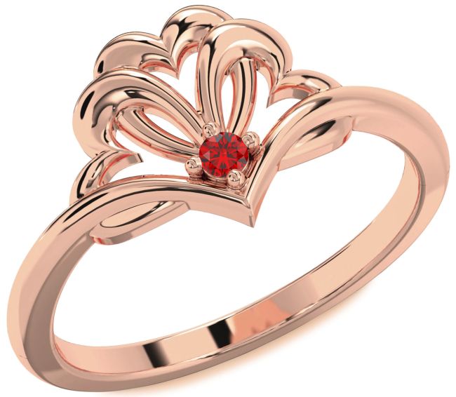 Ruby Rose Gold Silver Heart Promise Ring