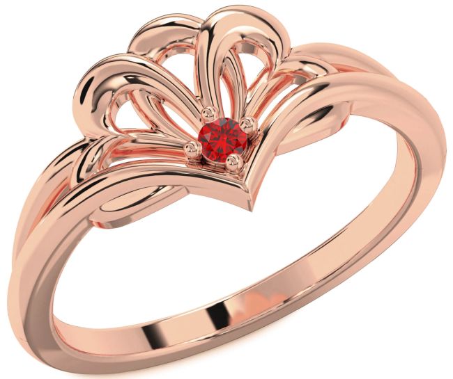Ruby Rose Gold Heart Promise Ring