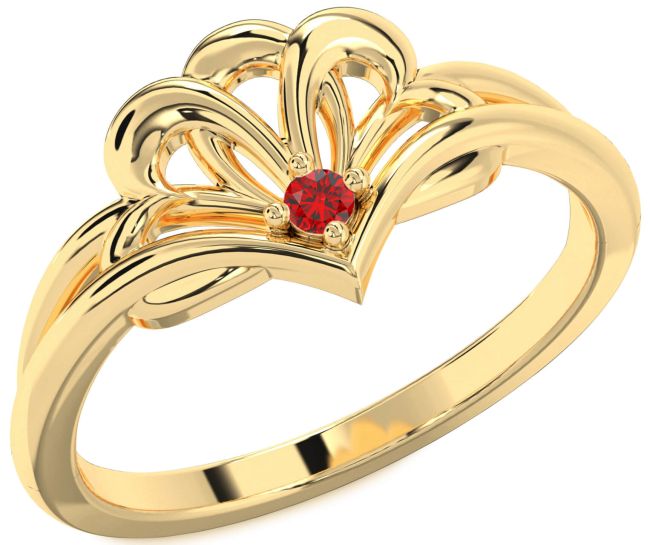 Ruby Gold Silver Heart Promise Ring