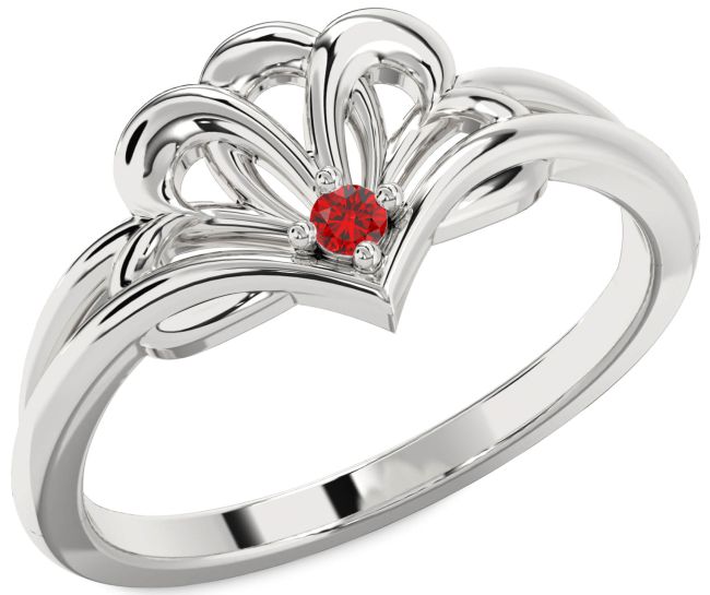 Ruby White Gold Heart Promise Ring