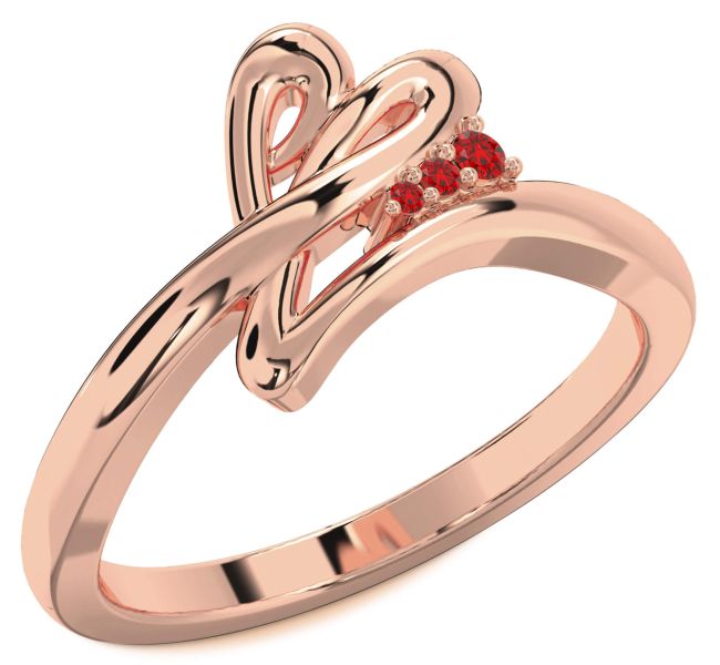 Ruby Rose Gold Heart Ring