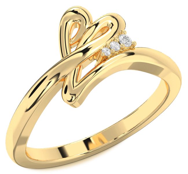 Diamond Gold Heart Ring