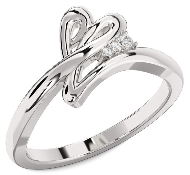 Diamond Platinum Heart Ring