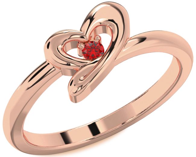 Ruby Rose Gold Silver Heart Promise Ring