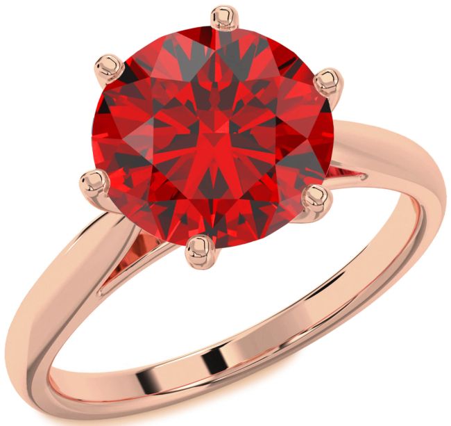 Ruby Rose Gold Round Solitaire Engagement Ring