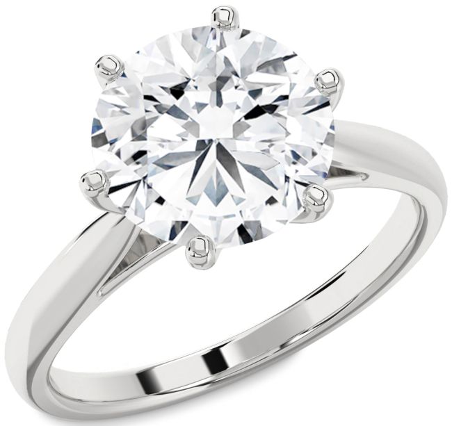Diamond Platinum Round Solitaire Engagement Ring