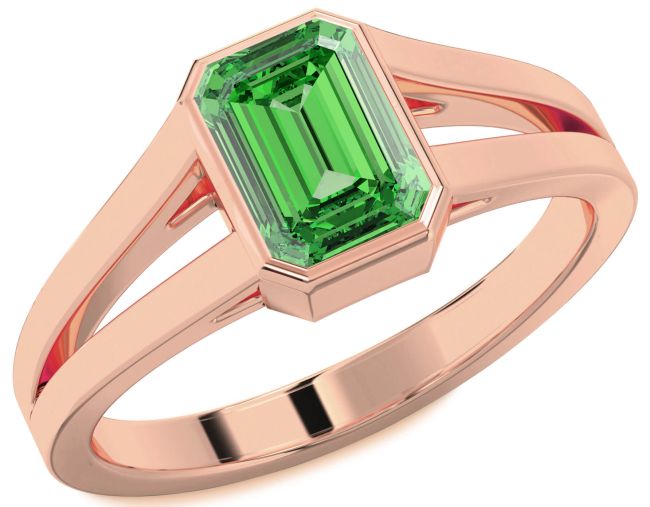 Emerald Rose Gold Emerald Cut Engagement Ring