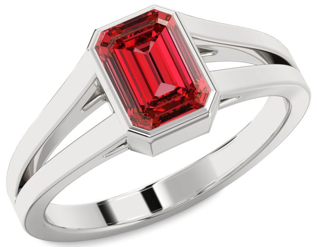 Ruby White Gold Ruby Cut Engagement Ring