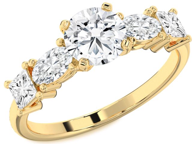 Diamond Gold Round Engagement Ring