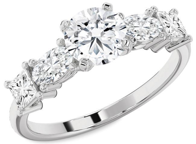 Diamond Platinum Round Engagement Ring