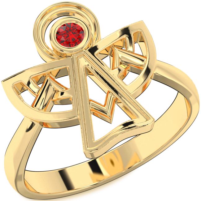 Ruby Gold Angel Ring