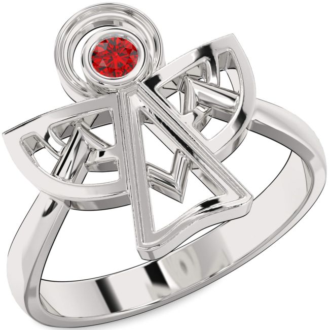 Ruby Platinum Angel Ring