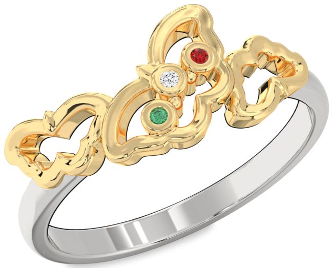 Platinum & Yellow Gold Butterfly Ring
