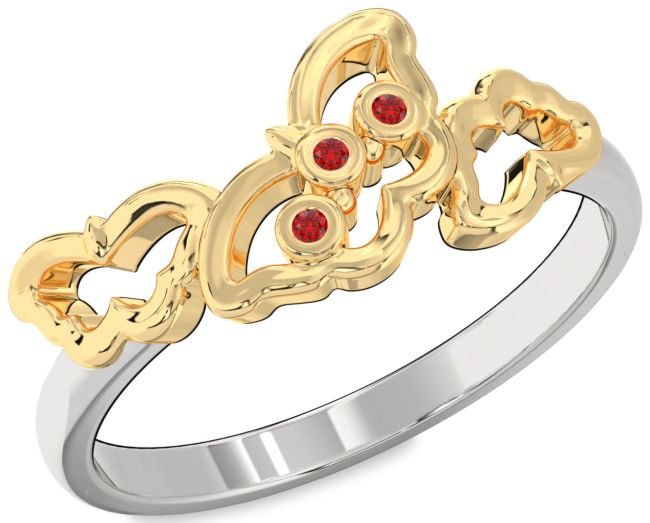 Ruby Platinum & Yellow Gold Butterfly Ring