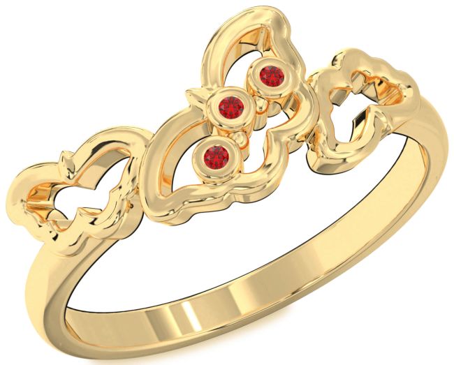 Ruby Gold Butterfly Ring