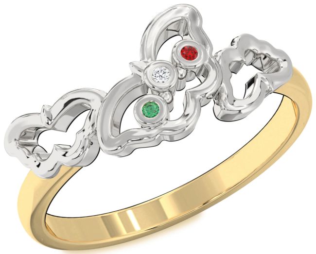 Gold Silver Butterfly Ring