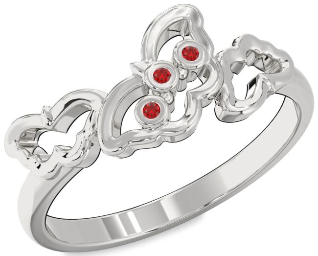 Ruby Platinum Butterfly Ring