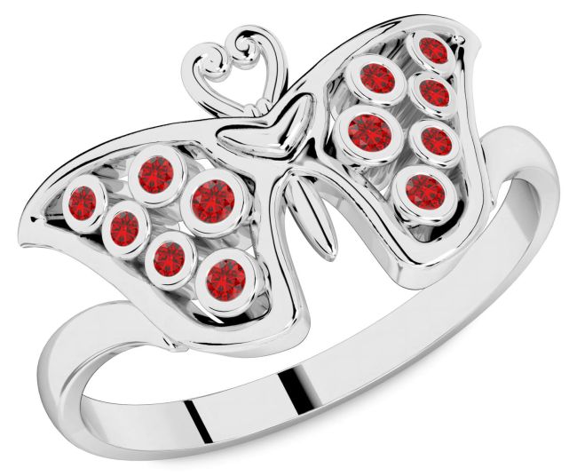 Ruby White Gold Butterfly Ring