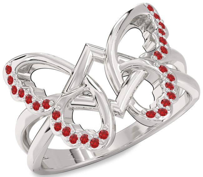 Ruby White Gold Butterfly Ring