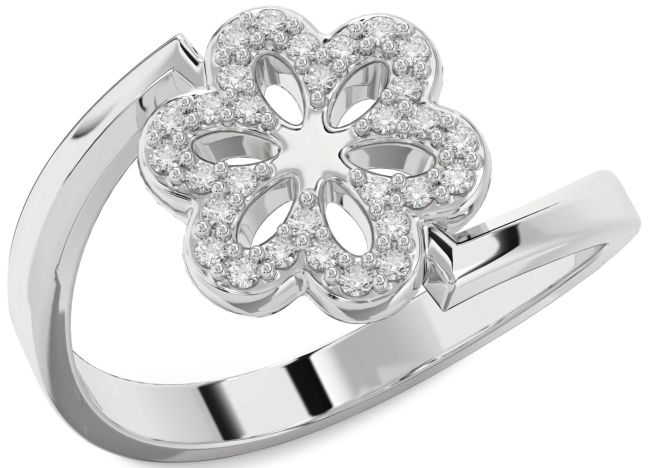 Diamond White Gold Flower Ring