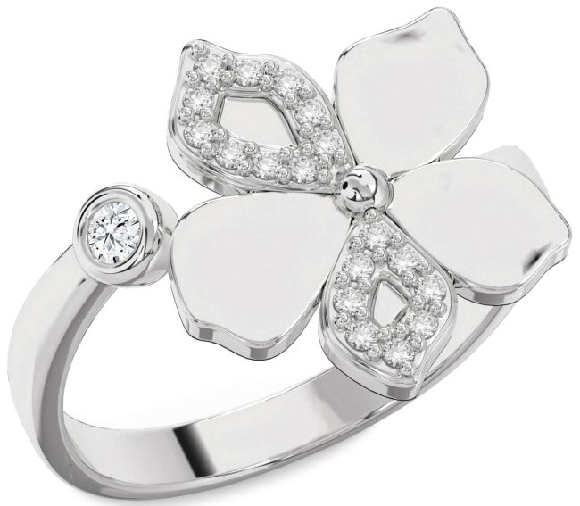 Diamond White Gold Flower Ring
