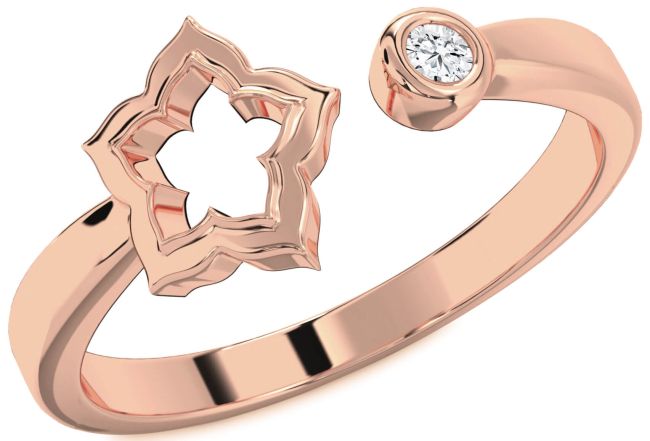 Lab Diamond Rose Gold Flower Ring