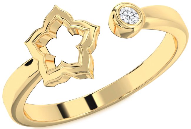 Diamond Gold Flower Ring