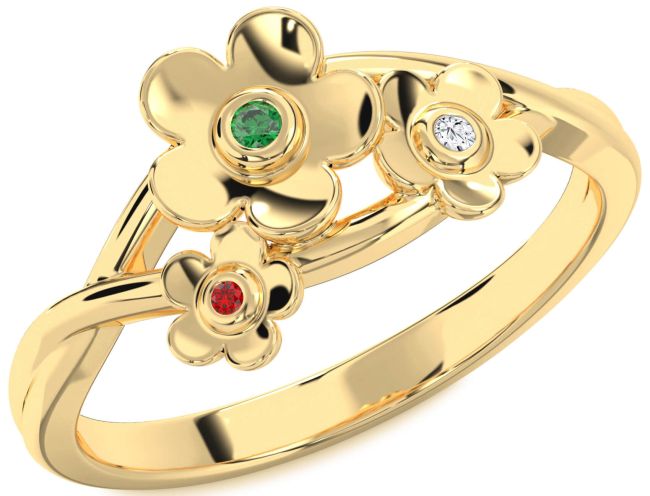 Gold Silver Flower Ring