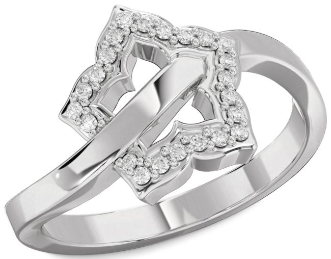 Diamond Platinum Flower Ring