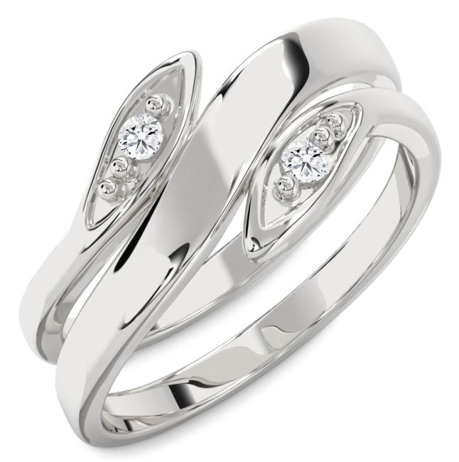 Diamond Platinum Round Two Stone Ring