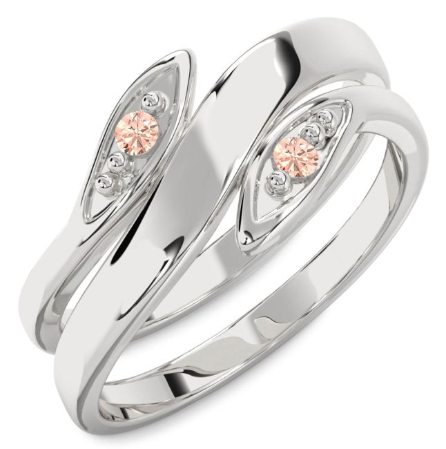 Morganite White Gold Round Two Stone Ring
