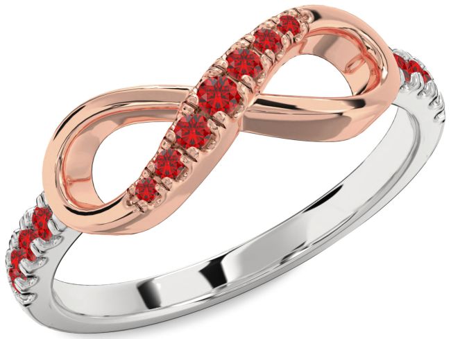 Ruby Rose Gold Silver Infinity Ring
