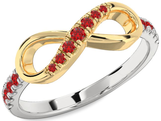 Ruby Silver & 10K gold Infinity Ring