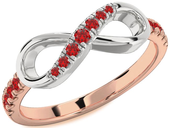 Ruby Rose Gold Silver Infinity Ring