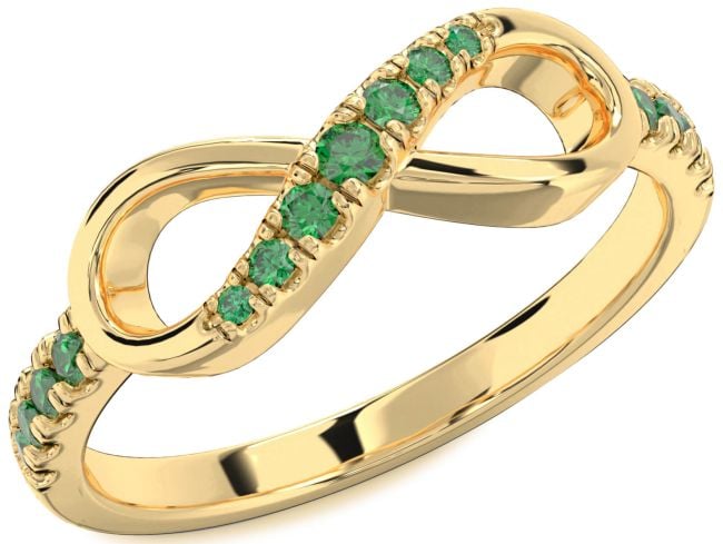Emerald Gold Infinity Ring