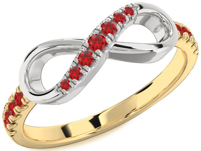 Ruby Gold Silver Infinity Ring