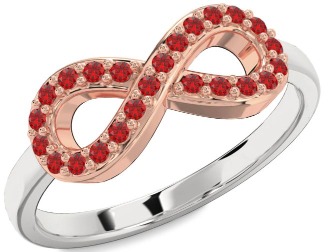 Ruby Rose Gold Silver Infinity Ring