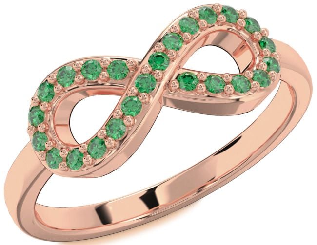 Emerald Rose Gold Infinity Ring