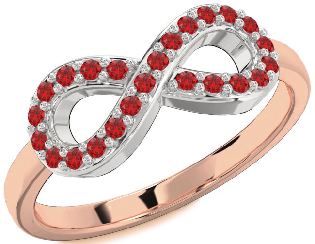 Ruby Rose Gold Silver Infinity Ring